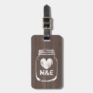 Rustic country chic mason jar travel luggage tag
