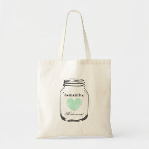 Rustic country chic wedding bridesmaid tote bag