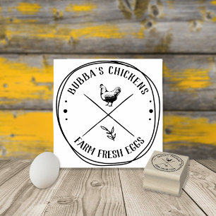 Rustic Country Chicken Farmer Egg Stamp