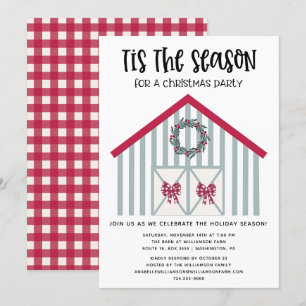 Rustic Country Christmas Barn Christmas Party Invitation