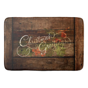 Rustic Country Christmas Bath Mat