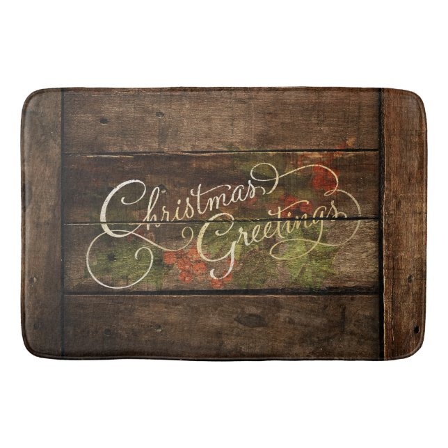 Rustic Country Christmas Bath Mat (Front)