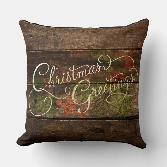Rustic Country Christmas Cushion (Front)