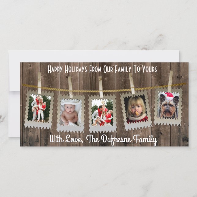 Rustic/Country Christmas Holiday Card (Front)