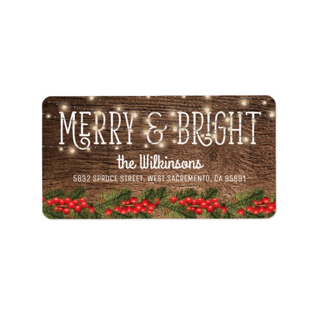 Rustic Country Christmas Holiday Label (Front)