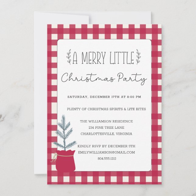 Rustic Country Christmas Holiday Party Invitation (Front)