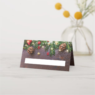 Rustic Country Christmas Holiday Party Place Card