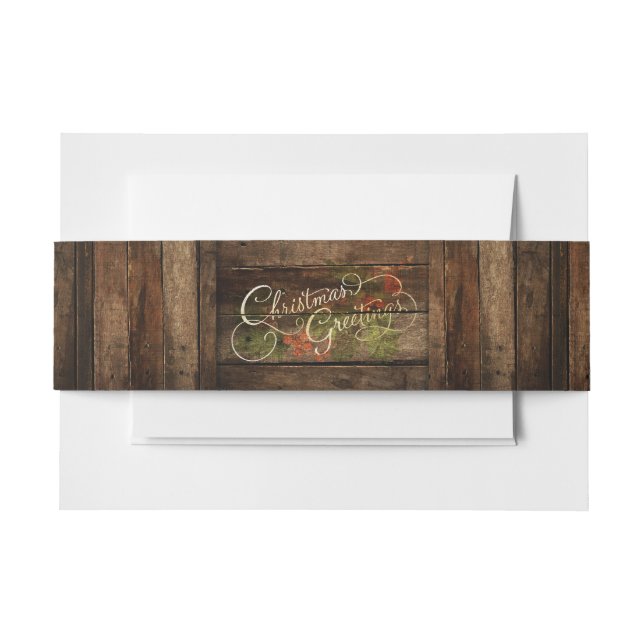 Rustic Country Christmas Invitation Belly Band (Front Example)