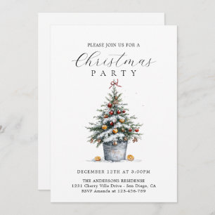 Rustic Country Christmas Party Invitation