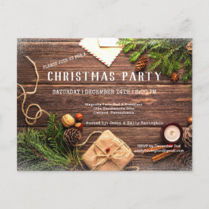 Rustic Country Christmas Pine Christmas Postcard