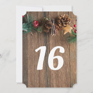 Rustic Country Christmas Table Number
