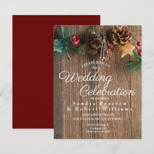 Rustic Country Christmas Winter Wedding Invitation