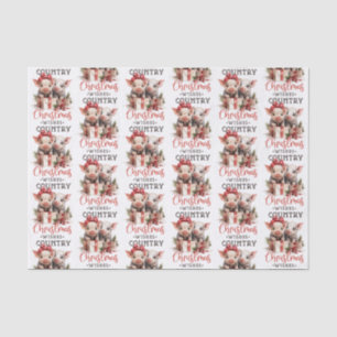 Rustic Country Christmas Wishes Cute Pig Tissue Paper