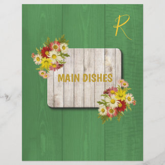 Rustic country colourful recipe organiser divider