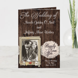 Rustic Country Couple Photo Wedding Program Programme