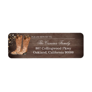 Rustic Country Cowboy or Cowgirl Boots Address