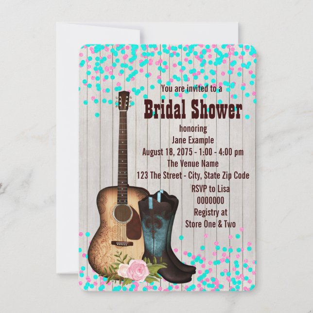 Rustic Country Cowgirl  Bridal Shower Invitation (Front)