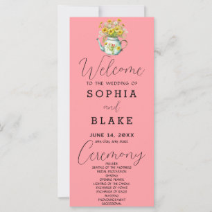 Rustic Country Daisies Blush Pink Wedding Program