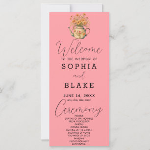 Rustic Country Daisies Blush Pink Wedding Program