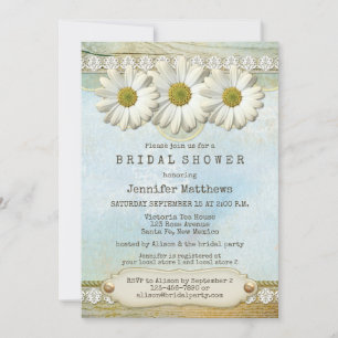 Rustic Country Daisy Bridal Shower Invitation