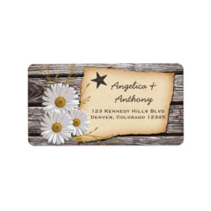 Rustic Country Daisy Wedding Return Address Labels