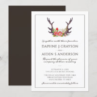 Rustic Country Deer Antlers Floral Wedding