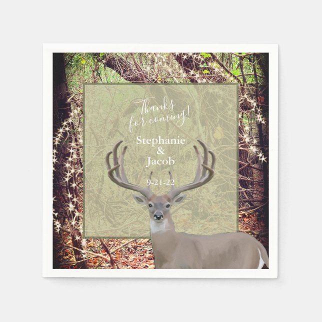 Rustic Country Deer Hunter Wedding  Paper Plate Na Napkin (Front)