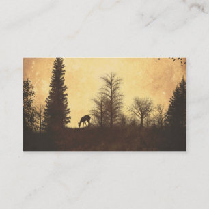 Rustic Country Deer in Trees Business Card