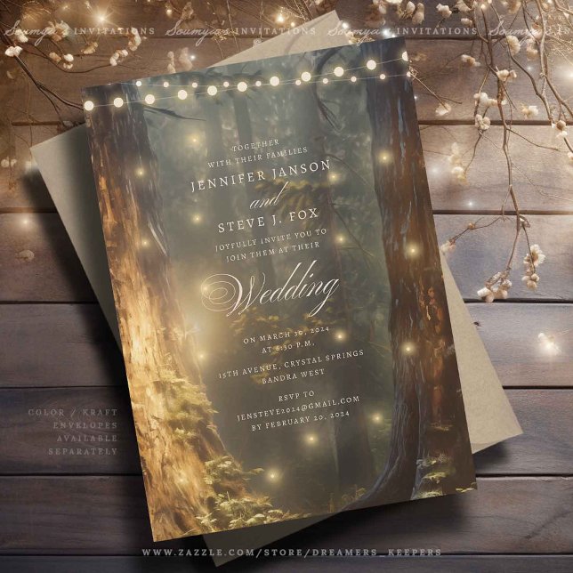 Rustic Country Enchanted Forest Wedding Invitation (Creator Uploaded)