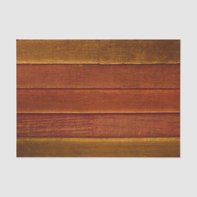 Rustic Country Fall Orange Yellow Wood Texture Tissue Paper (Front)