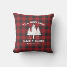 Rustic Country Family Cabin Tree Red Buffalo Plaid