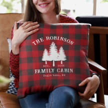 Rustic Country Family Cabin Tree Red Buffalo Plaid
