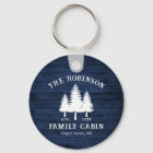 Rustic Country Family Cabin Trees Blue Wood Print