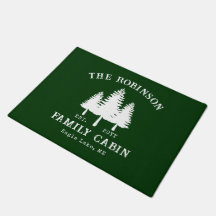 Rustic Country Family Cabin Trees Forest Green