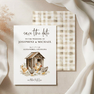Rustic Country Farm Chicken Save the Date