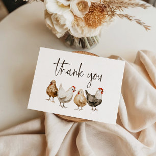 Rustic Country Farm Chicken Wedding Thank You Card