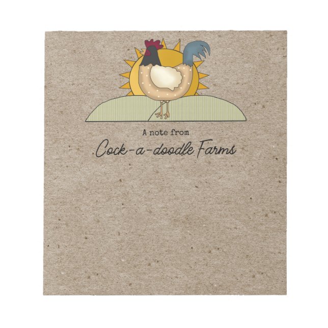 Rustic Country Farm Kraft Note Pad  (Front)