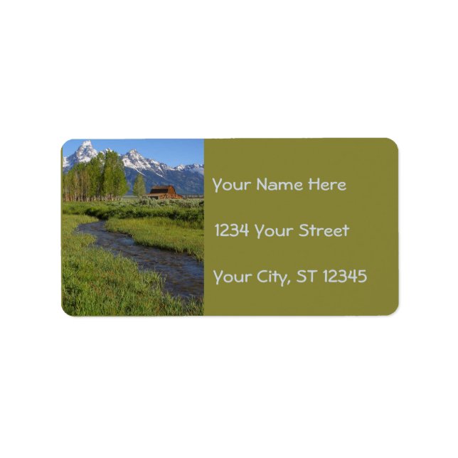 Rustic Country Farm Mormon Row Barns Label (Front)
