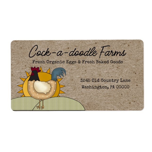 Rustic Country Farm Rooster Chicken Egg Shipping  (Front)