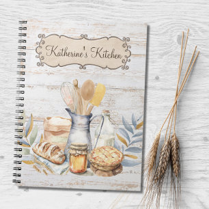 Rustic Country Farmhouse Baking Utensils Recipe  Notebook