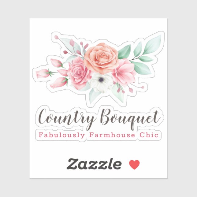 Rustic Country Farmhouse Floral Rose Boutique Logo (Sheet)