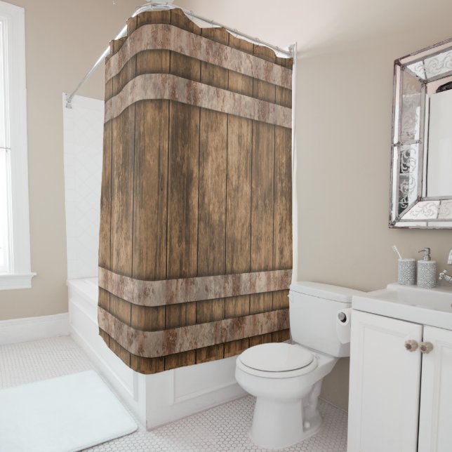 Rustic Country Farmhouse Shower Curtain (In Situ)