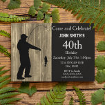 Rustic Country Fishing Birthday Invitations<br><div class="desc">These invitations are a one of a kind way to invite your guests to a birthday party celebrating the man who loves to fish.  ===============DESIGN TIP=================Use the customise button to move,  resize,  change the text on the invitation to suit your needs.</div>