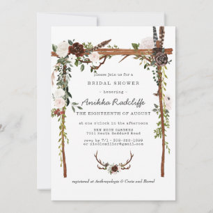 Rustic Country Floral Bridal Shower Invitation