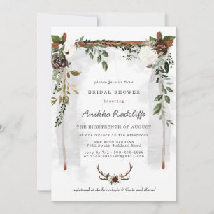 Rustic Country Floral Bridal Shower Invitation