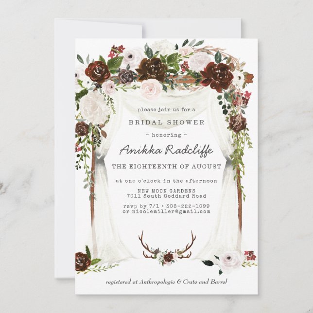 Rustic Country Floral | Bridal Shower Invitation (Front)