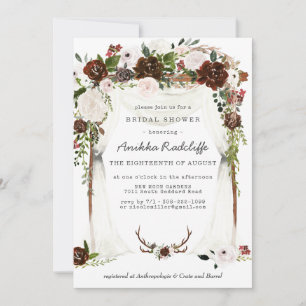 Rustic Country Floral   Bridal Shower Invitation