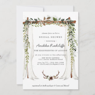 Rustic Country Floral   Bridal Shower Invitation