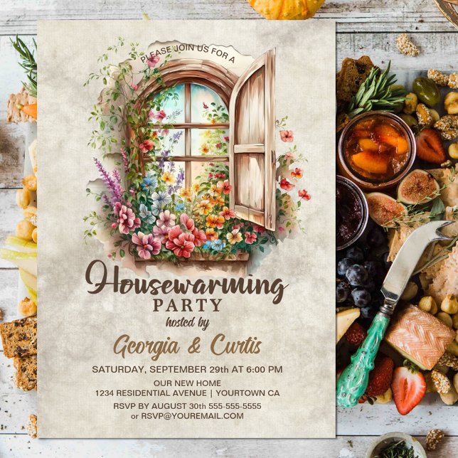 Rustic Country Floral Housewarming Party Invitation (Creator Uploaded)
