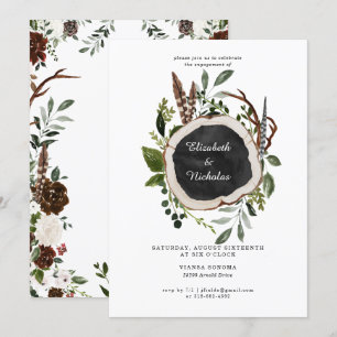 Rustic Country Floral Wedding Engagement Party Invitation